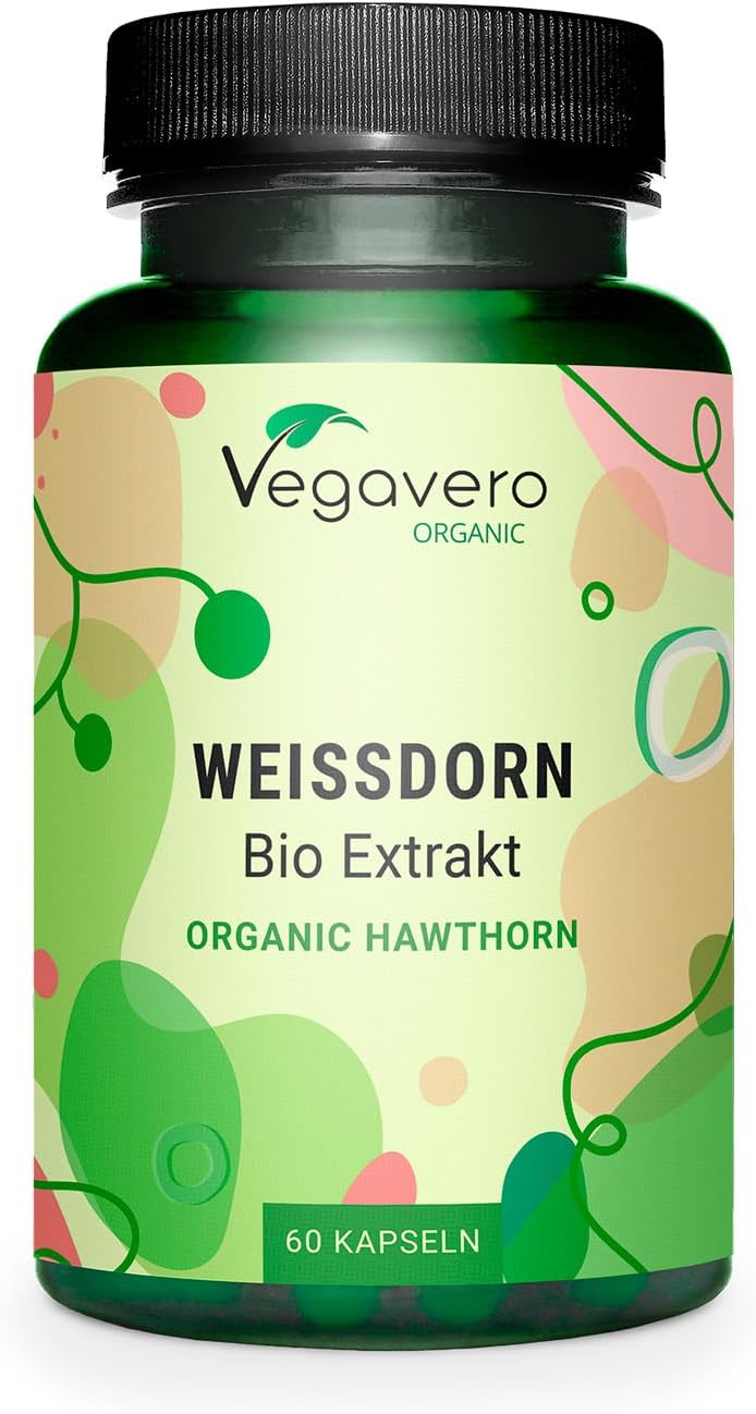 Vegavero Hawthorn Berry Capsules 2800 mg 4:1 Extract Organic Vegan