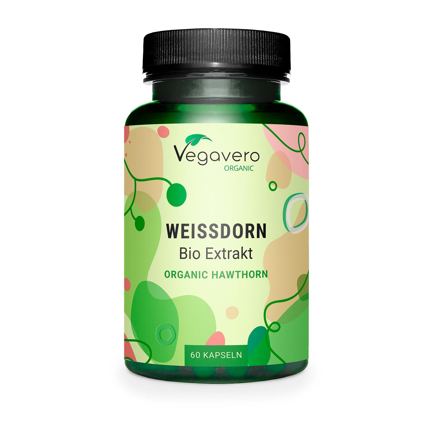 Vegavero Organic Hawthorn Berry Capsules | 2800 mg (4:1 Extract) | NO Additives | Lab-Tested | Natural Antioxidants Supplement | Vegan
