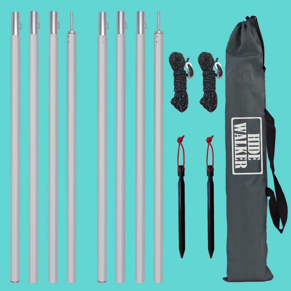 HIDEWALKER 2M Aluminum Poles for Tarps Separately Adjustable Tent Awning Poles Set of 2 Lightweight Camping Shelter Accessories for Caravan Canopy Porch Gazebo Basha