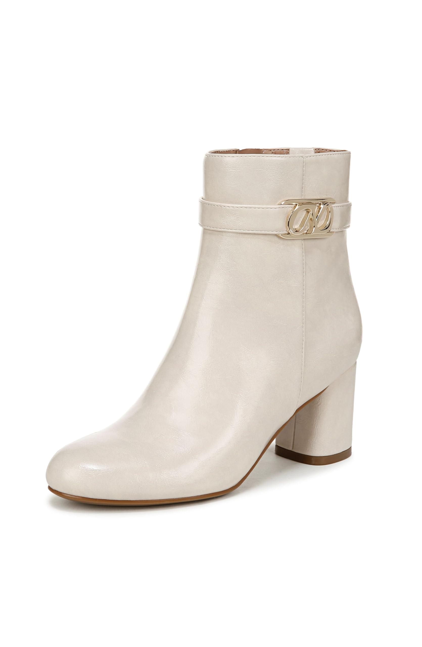 Naturalizer Womens Lottie Ornament Detail Ankle Bootie Porcelain White 9 W