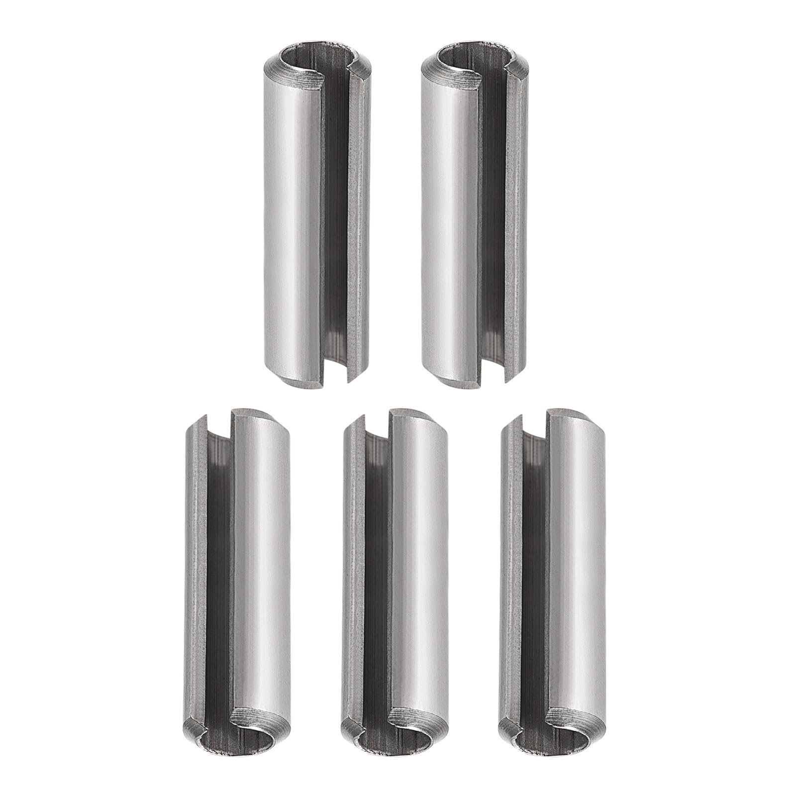 DTGN 8mmx60mm(DxL) Slotted Spring Pin - 5Pack - Good for Home Machine Fastener - 304 Stainless Steel Spring Dowel Tension Roll Pin - Silver