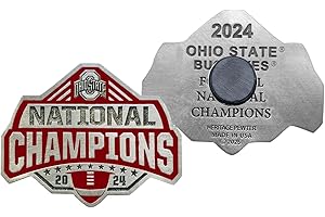 HERITAGE PEWTER Ohio State Buckeyes National Championship 23-24 Football Magnet | Intricately Crafted Metal Pewter