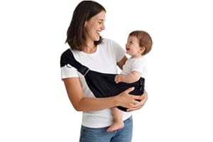JOYNCLEON Baby Sling Carrier,Baby Carrier Newborn to Toddler Carrier Essentials Safety Non-Slip Baby Half Wrapped Sling Hip Holderr Carrying 8-35lbs(Black)