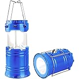 LED Camping Lantern, Solar and Rechargeable Lantern Flashlight Collapsible and Portable Light for Daily/Camp/Hiking/Night Fis