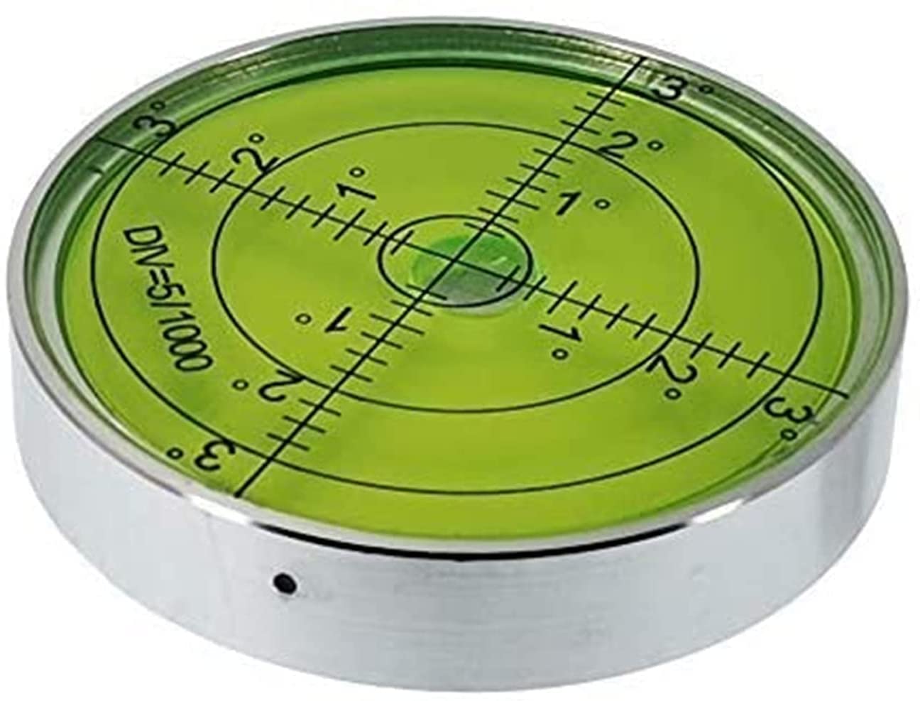 UMEI 60mm w/ Magnet High Precision Horizontal Bubble Aluminium Case Bullseye Spirit Surface Level Round Inclinometers,Accuracy 15'/2（60x12mmw/ Magnet）, Clear,silver, (34568)