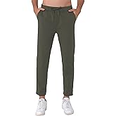 AbleTree Mens Stretch Travel Pants 27" Inseam Quick Dry Light Weight Sweatpants Workout Casual Joggers with Pockets