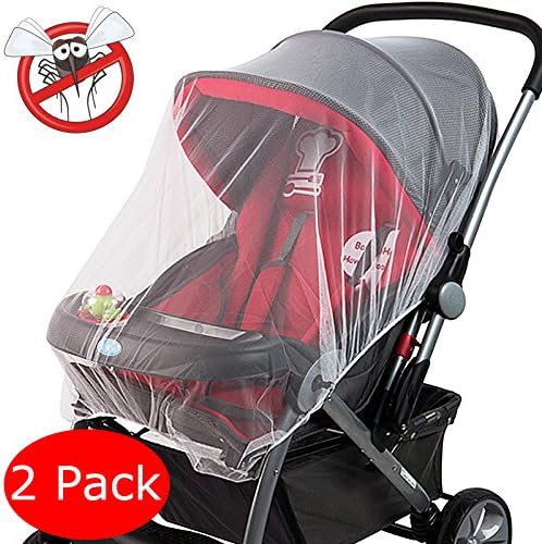 2 Pack Mosquito Net, KIYUE Bug Net for Baby Strollers Infant Carriers Car Seats Cradles, White