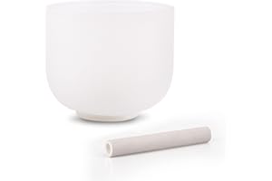 ALIOTH A Note Crystal Singing Bowl Third Eye Chakra 8 inch with Suede Mallet for Meditation, Yoga, Chakra Healing & Sound Therapy