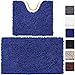 Vdomus Microfiber Bathroom Rugs, Set of 2 (Blue)