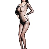 RUIBAVYA Women Nylon Bodystocking Long Sleeve Full Body Stocking Body Stockings For Women Sexy Shiny Tights