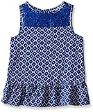 Crazy 8 Girls' Crochet Woven Top with Peplum