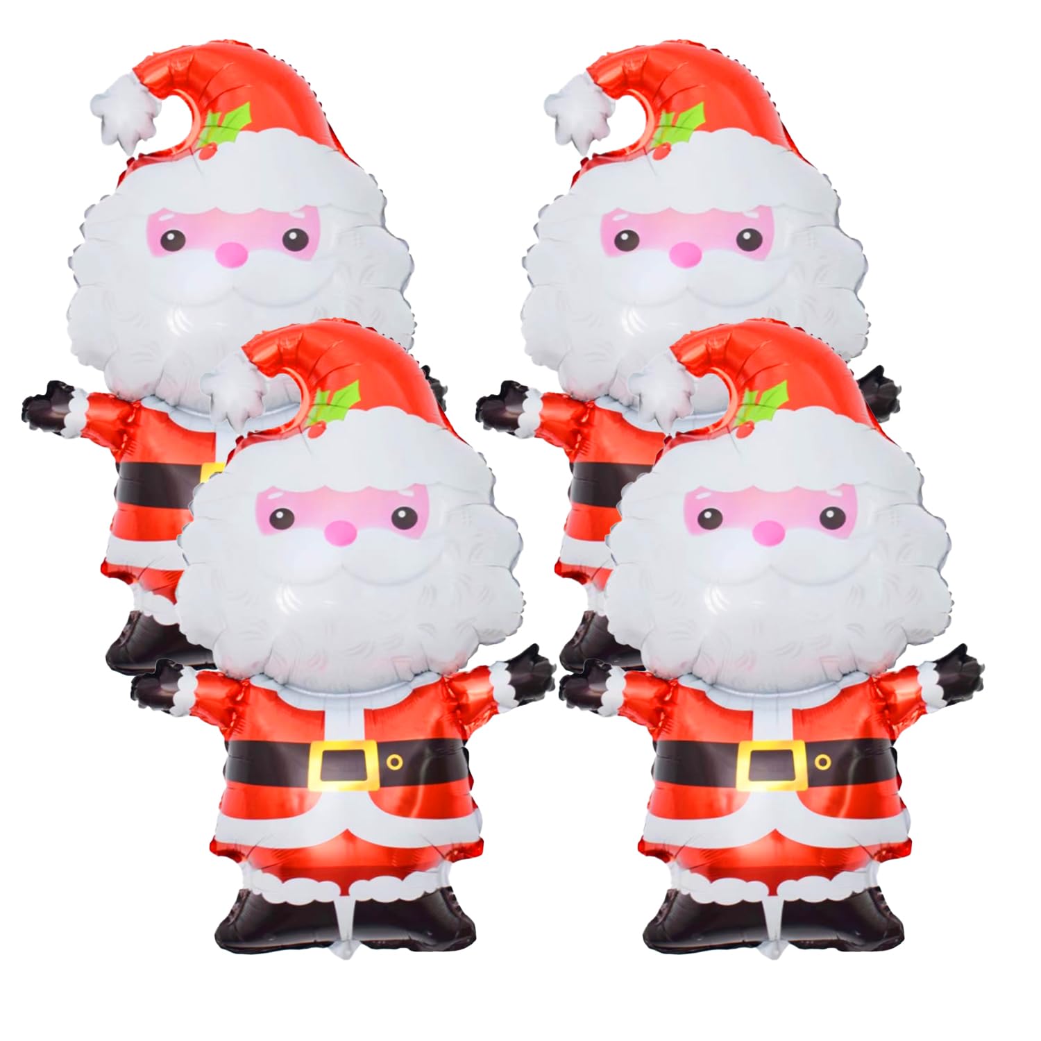 DVOFU 4Pieces Christmas Santa Shaped Foil Balloon Classic Holiday Balloons Hug Santa Claus Cute Xmas Party Decorations for Kids Photo Props