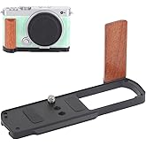 SZZCNOX S9 Metal Hand Grip L Bracket Holder for Panasonic LUMIX S9 Camera, Wooden Grip with Arca Type Quick Release Plate, No Blocking to Interfaces Jack & Battery Memory Card Compartment (Black)