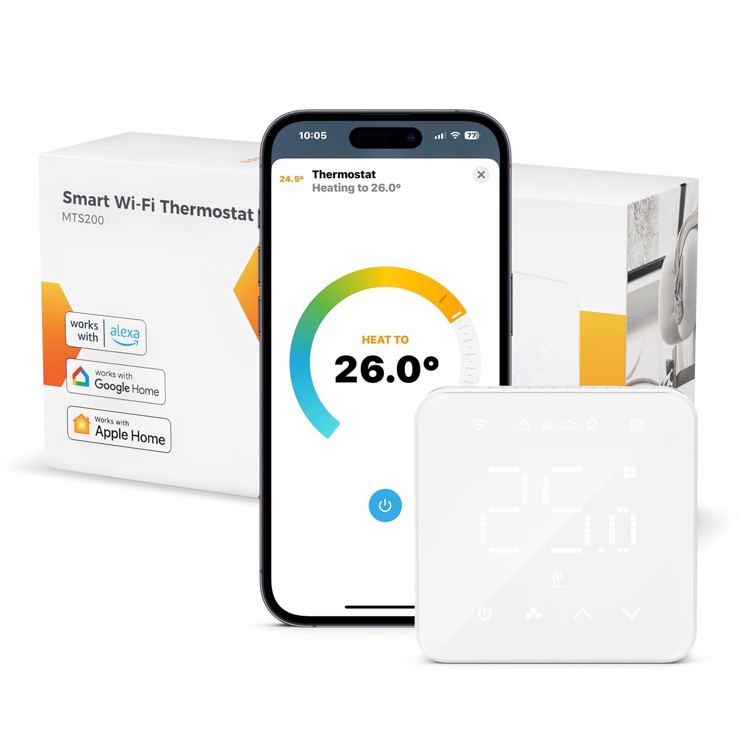 Refoss Smart Thermostat for Combi Boiler/Water Underfloor Heating, WiFi Thermostat Works with Apple HomeKit Siri, Alexa, Google Home, LED Digital Touch Screen