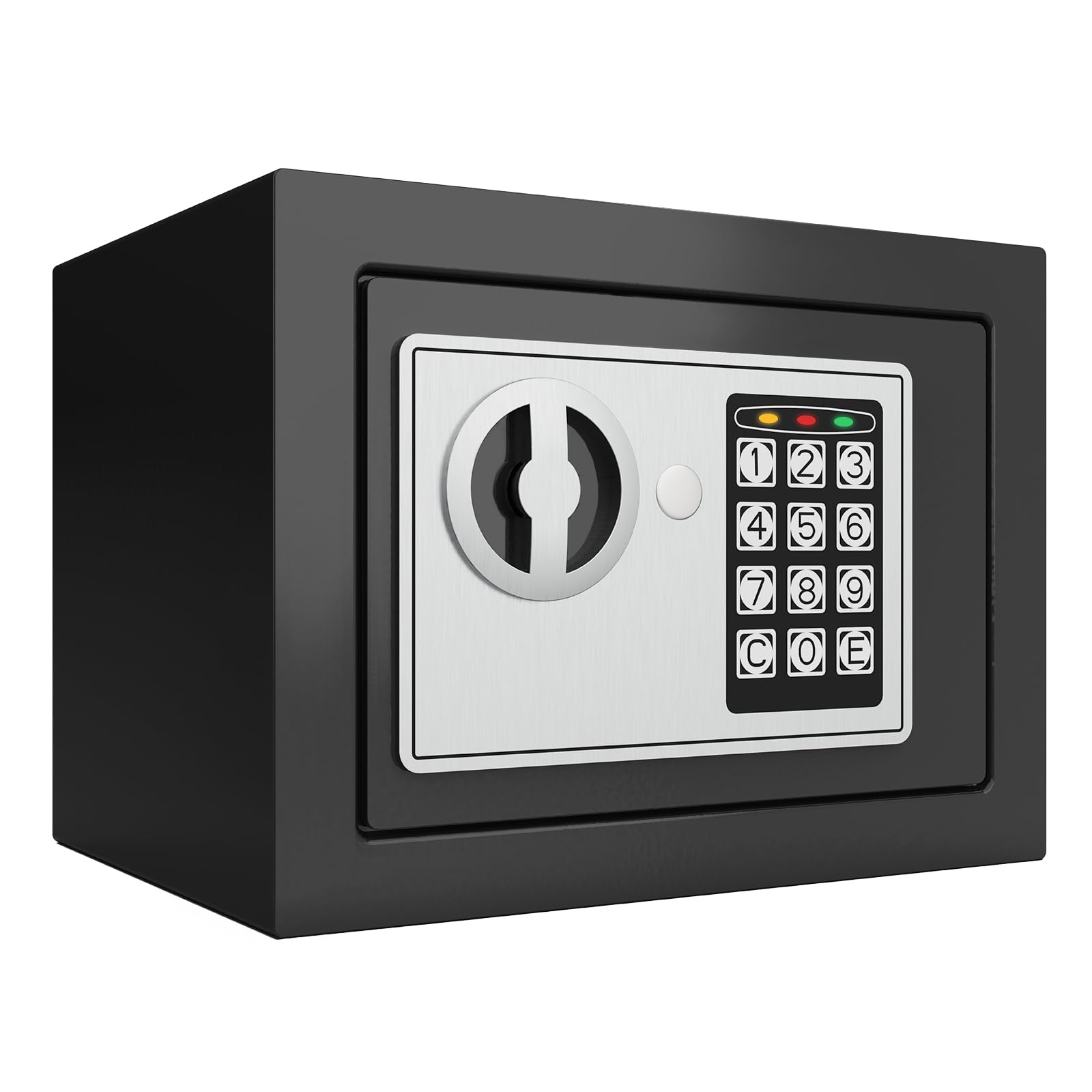 Photo 1 of Goldenkey Small Safe with Keys&Code for Money Cash and Coin, Digital Mini Kids Safe Bank for Home, 6.69"D x 9.05"W x 6.69"H, 0.236 Cu.Ft.
