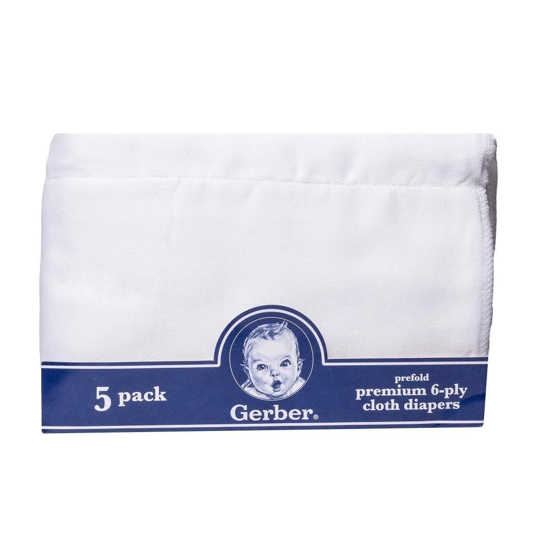 Gerber 5pk Prefold Premium 6-ply Cloth 