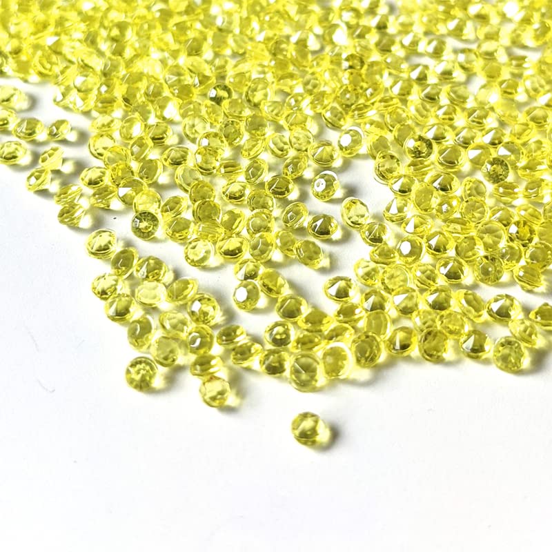 10,000 Scatter Crystals Wedding Rhinestone 2.5mm Gem Beads Diamante Acrylic Stones Table Confetti Centrepiece Decorations Decor Prom Event (Yellow)