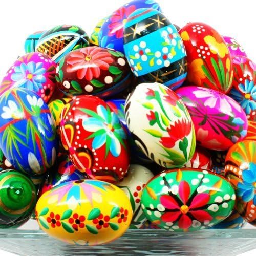 Pysanky (Pisanki) Handpainted Polish Wooden Easter Eggs - Bakers Dozen (13) by Polish Kitchen Online