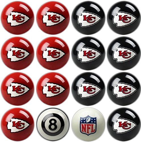 Imperial Officially Licensed NFL Merchandise: Home vs. Away Billiard/Pool Balls, Complete 16 Ball Set, Kansas City Chiefs - Thumbnail 2