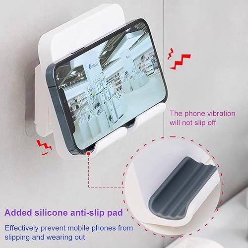 Upgraded Shower Phone Holder Tablet Wall Mount Phone Holder  Removable,Self-Adhesive Mobile Cell Phone Tablet H