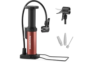 ROCKBROS Mini Bike Pump Portable Bicycle Floor Pump Air Pump Compatible with Presta & Schrader Valve Tire Pump Lightweight Ha