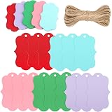 G2PLUS 1000 PCS Kraft Price Tags - 1.94x1.38 Inch Unstrung Tags For Retail, Garage Sales