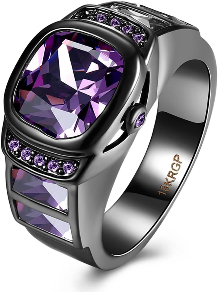 INMUINS Jewelry Mens Europe and The United States Zircon Diamond Gemstone Titanium Steel Rings