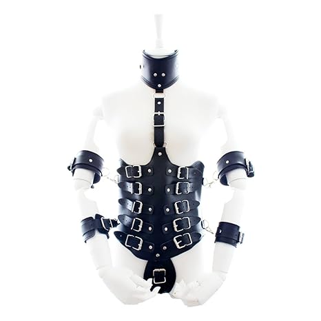 Kit de Bondage Harness Harnais Geschirr +Handschellen + Arm Fessel SM Bondage Damen Herren Adults Restraint Slave Fetisch Sex