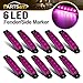 Partsam 10x 3.8 6 LED Side Marker Indicators Light Safety Trailer Truck Lorry Van RV HGV Purple, Slim Line Sealed Purple Led Marker Lights Rear Marker Lights Cab Marker Lights