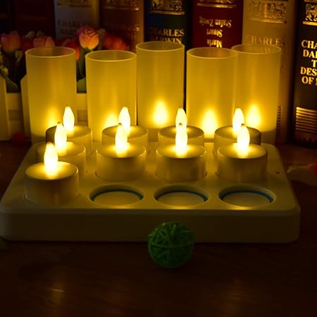 Amazon Com Hl Rechargeable Tealights Christmas Decorations