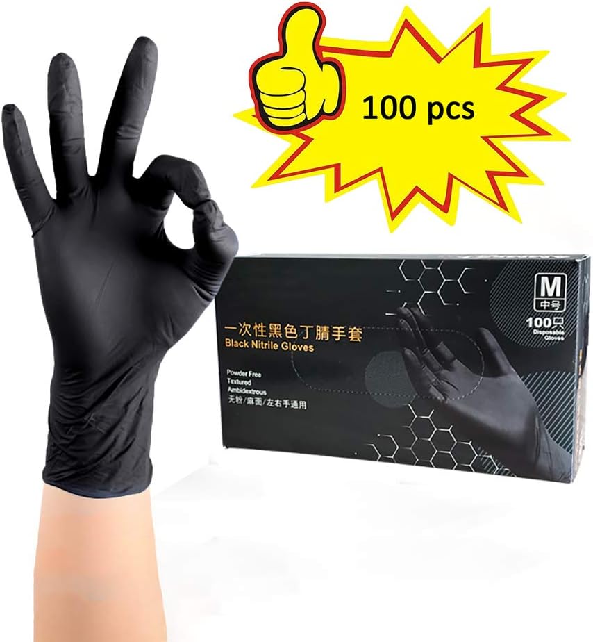100 Disposable Nitrile Gloves, Powder-Free/Numb, Comfortable To Fit Your Hands, Suitable for Kitchen Home Work Games,XL