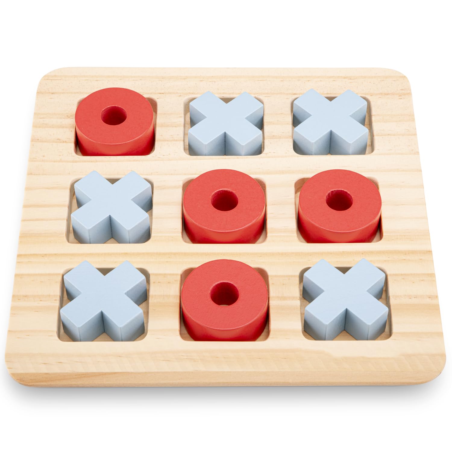 Woet® Wooden Toy Tic-Tac-Toe for Kids - Classic Strategy Game - Travel and Family Game - Age 3 Years+ — image 1