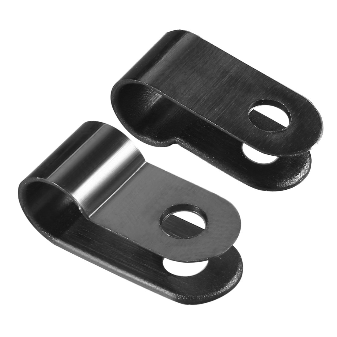 sourcing map 300Pcs Nylon R-Type Cable Clamp Organizer Cord Clips for Wire Management 6.4mm Black