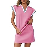 Fisoew Womens 2 Piece Skirt Set Summer Cap Sleeve Tops Matching Tennis Skirts Casual Color Block Vacation Outfits Lounge Sets