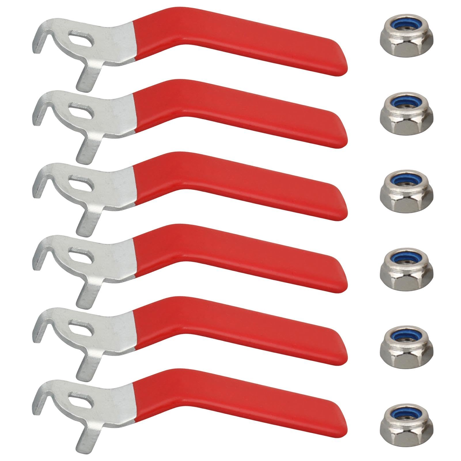 6 Pieces Lever Handle for Ball Valve Stainless Steel Valve Handle Quarter Turn Handle with Hole Size8 x6mm/0.31 x 0.24inch for Outdoor Faucet Replacement Repair Hose Bib(wine red)