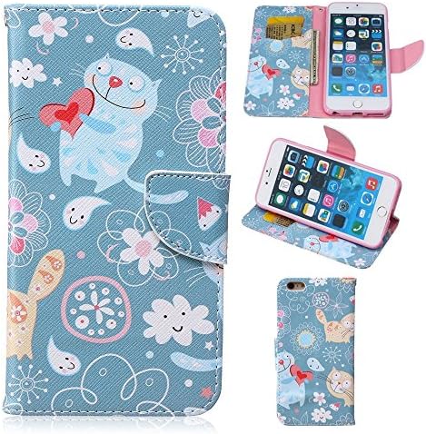SZM For Iphone 6s Plus,iphone 6s Plus Case Wallet,Beautiful [Cats] [Magnetic] Style Pu Leather Case Wallet [Flap Closure] Folio Stand Cover for Iphone 6s Plus (5.5 ")