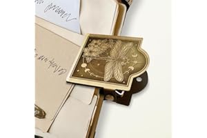 ANATTASOUL Journal Clip Vintage Dragonfly and Moon Phase Metal Travelers Notebook Clip, Decorative Heavy Duty Brass Journal Page Holder Clips for Book, Paper, Bookmark