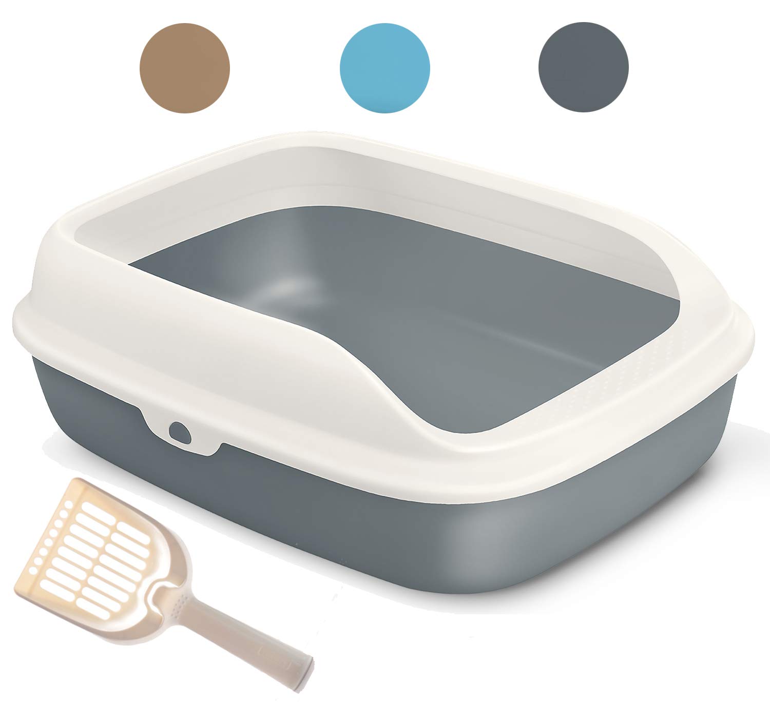 BPS Cat Care Cat Litter Tray Open Plastic with Scoop Sizes 40.5 x 30 x 13.8 cm