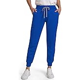 Dvoliaw Medical Scrub Pants for Women Jogger Scrub Pants with 5 Pockets Drawstring Cargo Pants Mid-Rise Womens Scrubs Pant