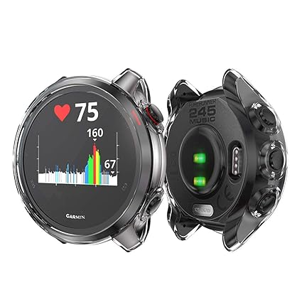 KPYJA Compatible with Garmin Forerunner 245 Music Case, Soft TPU Slim Protective Bumper Cover Saver Shell for Garmin Forerunner 245 Music Smartwatch ...