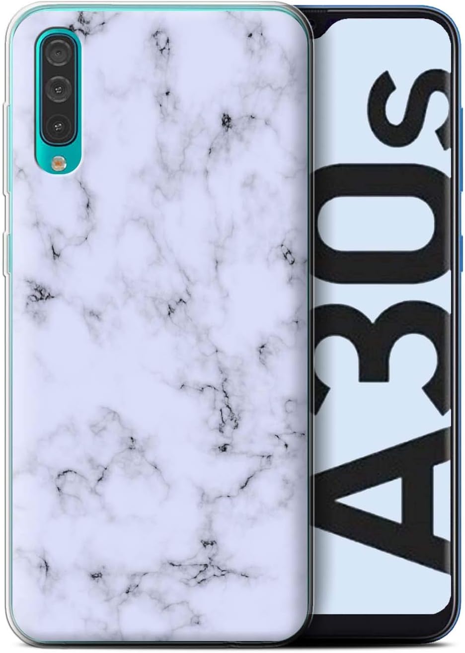 eSwish Gel TPU Phone Case/Cover for Samsung Galaxy A30s/A50s 2019 / Blue Design/Marble Rock Granite Effect Collection