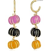 HolidayQbee Halloween Earrings For Women Pumpkin Earrings Gold Skeleton Earrings Ghost Halloween Dangle Drop Earrings Bat Earrings Ghost Tassel Earrings Fashion Jewelry