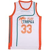 BOROLIN Mens Basketball Jersey #33 Jackie Moon Flint Tropics 90s Movie Shirts