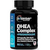 DHEA Micronized 200mg Complex with Pregnenolone 100mg Supplement for Men & Women with Ashwagandha, DIM, Magnesium, Boron, Calcium , Zinc, Vitamin D3, C and B6 Hormone Support - Made in USA 90 Capsules
