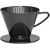 Fino Pour-Over Coffee Brewing Filter Cone, Number 2-Size, Black, Brews 2 to 6-Cups