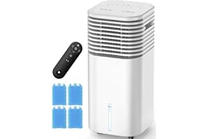 FANCOLE Windowless Portable Air Conditioners with 4Modes & 3Speeds, 15H Timer for Smart Auto-off, 2Gal Tank for 20H Cooling, Evaporative Air Cooler 17 FT Remote, 120° Swing Swamp Cooler No Hose Needed