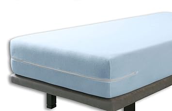 Velfont – Elastischer Matratzenbezug mit Reißverschluss, Frottee Baumwolle Matratzenauflage | Matratzenschonbezug - 90 x 190/