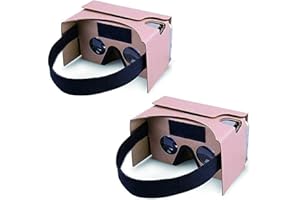 YINCAICHENG Google Cardboard,2 Pack VR Headsets 3D Box Virtual Reality Glasses with Big Clear 3D Optical Lens and Comfortable Head Strap for All 3-6 Inch Smartphones