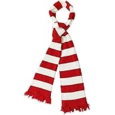 Red and White Striped Scarf Christmas Snowman Knit Gru Scarf for Women Men Boys Girls Winter Warm Costume Holiday
