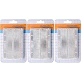 HiLetgo 3pcs 400 Ties Mini Solderless Breadboard Universal 400 Contacts Solderless Breadboard 400 Points Prototyping Shield f